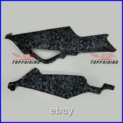 Blue Black Forged Carbon Fiber Fairing Kit+Tank for 2006 2007 Suzuki GSXR600/750