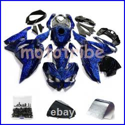 Blue Forged Carbon Fiber Fairings+Tank+Bolts For Kawasaki Ninja 500 2024 2025 US
