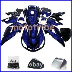 Blue Forged Carbon Fiber Fairings+Tank+Bolts For Kawasaki Ninja ZX14 R 2006-2011
