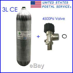 CE 3L 4500PSI High Pressure Carbon Fiber Air Tank For Paintball PCP With Valve