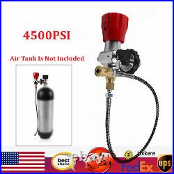 Carbon Fiber 4500PSI Valve Gauge High Pressure SCBA PCP Paintball Air Tank Valve