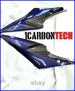 Carbon Fiber Blue Hybrid Lower Tank Panels 06-07-2006-2007 Suzuki Gsxr 600 750
