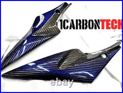 Carbon Fiber Blue Hybrid Lower Tank Panels 06-07-2006-2007 Suzuki Gsxr 600 750