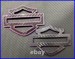 Carbon Fiber CVO Style Tank Emblems with Colored Outline 3.7, Fits 2024+ Models