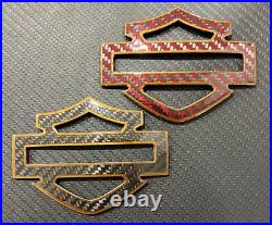 Carbon Fiber CVO Style Tank Emblems with Colored Outline 3.7, Fits 2024+ Models