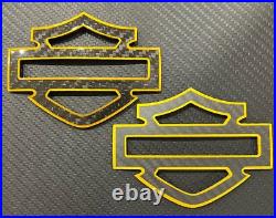 Carbon Fiber CVO Style Tank Emblems with Colored Outline 3.7, Fits 2024+ Models