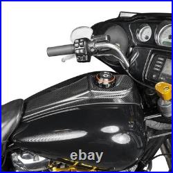 Carbon Fiber Dash Insert Fuel Console Gas Tank Cap For Harley Street Glide FLHX