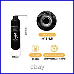 Carbon Fiber HPA Paintball Tank Air System, 0.36L/360CC/21Cu in, 4500psi