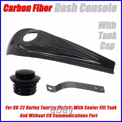 Carbon Fiber Tank Dash Panel Console For 08-22 Harley Touring Models Witho CB Port