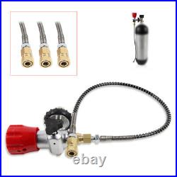 Carbon Fiber Valve + G5/8 Valve Gauge Fill Station+Hose For PCP Air Tank 4500Psi