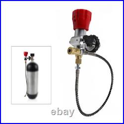 Carbon Fiber Valve + G5/8 Valve Gauge Fill Station+Hose For PCP Air Tank 4500Psi