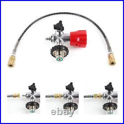 Carbon Fiber Valve + G5/8 Valve Gauge Fill Station+Hose For PCP Air Tank 4500Psi