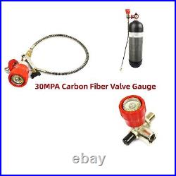 Carbon Fiber Valve+G5/8 Valve Gauge Fill Station + Hose High Pressure 30MPA USA
