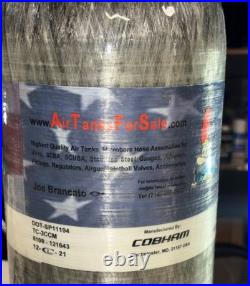 Carleton (Cobham) M4927 97 CU FT/9.0L/550 CU N/60 Minute Carbon Fiber Air Tank Carleton (Cobham) M4927 97 CU FT/9.0L/550 CU N/60 Minute Carbon Fiber Air Tank