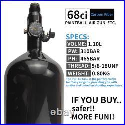 DOT 68ci 4500psi Carbon Fiber Paintball PCP Air Tank with 800Psi Output Paint DOT 68ci 4500psi Carbon Fiber Paintball PCP Air Tank with 800Psi Output Paint