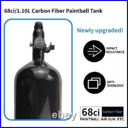 DOT 68ci/4500psi Paintball Tank System, Black cabon Fiber 68ci hpa Tank, Paintb