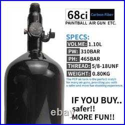 DOT 68ci/4500psi Paintball Tank System, Black cabon Fiber 68ci hpa Tank, Paintb DOT 68ci/4500psi Paintball Tank System, Black cabon Fiber 68ci hpa Tank, Paintb