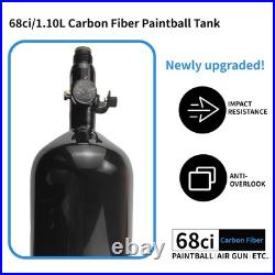 DOT 68ci Carbon Fiber Paintball Tank System, Black Carbon Fiber hpa Tank, Paint DOT 68ci Carbon Fiber Paintball Tank System, Black Carbon Fiber hpa Tank, Paint