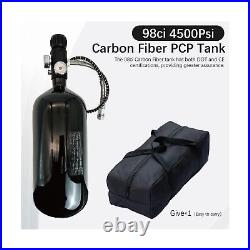 DOT 98ci 4500Psi Carbon Fiber Paintball Tank System, Black Carbon Fiber HPA PC