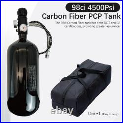 DOT 98ci 4500Psi Carbon Fiber Paintball Tank System, Black PCP air Tank, HP