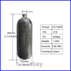 DOT 98ci/4500psi carbon fiber tank system, Paintball HPA PCP Tank HPA Scuba Cy