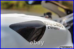 1CARBONTECH Matte Carbon Fiber Shock Spring Cover & Heel Guards For Ducati (899/959/1199/1299)