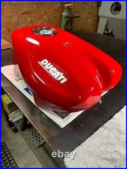 Ducati 998 OEM Fuel Tank Red with Carbon Fiber Ducati Performance Fuel Cap
