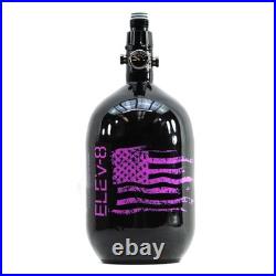 ELEV-8 Products 68ci/4500psi Paintball Carbon Fiber Tank Gloss Black/Purple Flag