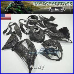 Forged Carbon Fiber Fairing Kit +Tank Cowl For Kawasaki Ninja ZX6R 636 2013-2018