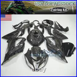 Forged Carbon Fiber Fairing Kit +Tank Cowl For Kawasaki Ninja ZX6R 636 2013-2018