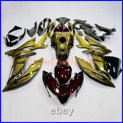 Gold & Red Black Carbon Fiber Fairing Kit +Tank For Kawasaki Ninja 650 2017-2019