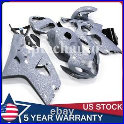 Gray Grey Forged Carbon Fiber Fairing Kit+Tank For Suzuki GSXR600/750 2004-2005