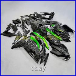 Green & Forged Carbon Fiber Fairing Kit +Tank for Kawasaki Ninja 650 2020-2025