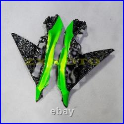 Green & Forged Carbon Fiber Fairing Kit +Tank for Kawasaki Ninja 650 2020-2025