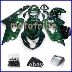 Green Forged Carbon Fiber Fairings+Tank+Bolt For Suzuki GSXR600/750 2004-2005 US