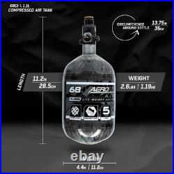 HK Army Aerolite 68/4500 Carbon Fiber Paintball / Airsoft Tank Clear