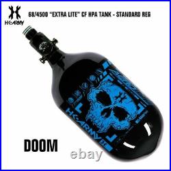 HK Army Doom 68/4500 Extra Lite Carbon Fiber Paintball Tank Standard Reg Blue
