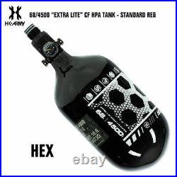 HK Army Hex 68/4500 Extra Lite Carbon Fiber Paintball Tank Standard Reg Black