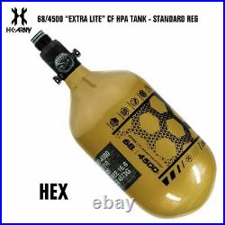 HK Army Hex 68/4500 Extra Lite Carbon Fiber Paintball Tank Standard Reg Gold
