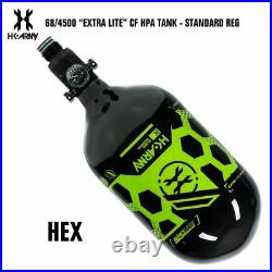HK Army Hex 68/4500 Extra Lite Carbon Fiber Paintball Tank Standard Reg Green