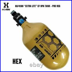 HK Army Hex 68/4500 Extra Lite Carbon Fiber Paintball Tank V2 Pro Reg Gold