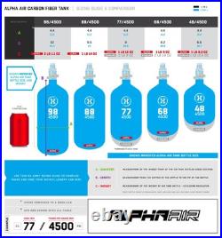 HK Army Paintball Alpha Air Striker 68ci/4500psi HPA Tank HP8 Reg