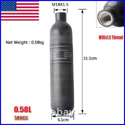 HPA 0.58L 580cc Carbon Fiber Cylinder Paintball Tank PCP Bottle Airsoft Hunting
