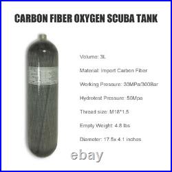 HPDMC NEW Carbon Fiber 3L Scuba Air Cylinder 4500psi PCP Tank M181.5