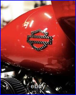 Harley CVO custom tank emblems badges 3.2 carbon fiber- Silver