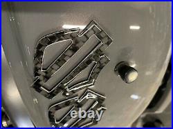Harley CVO custom tank emblems badges 3.2 carbon fiber- black w. White outline