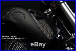 Harley V-Rod Muscle MATTE 100% Carbon Fiber Tank Side Fairing Cover Emblem VRSCF