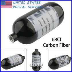High Pressure 68CI Carbon Fiber Tank Air Cylinder 4500Psi For Paintball Game