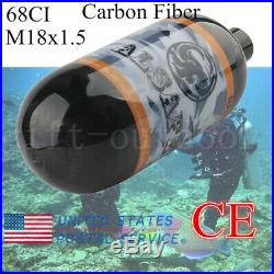 Hunting Carbon Fiber 68CI CE Scuba Air Cylinder 4500psi PCP Tank Thread M18x1.5