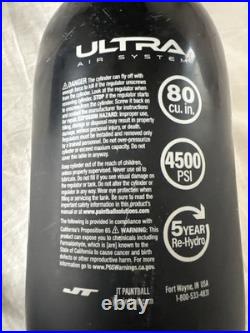 JT Ultra Carbon Fiber Air Tank FLO Reg 80 Ci 4500 Psi Compressed Air Paintball